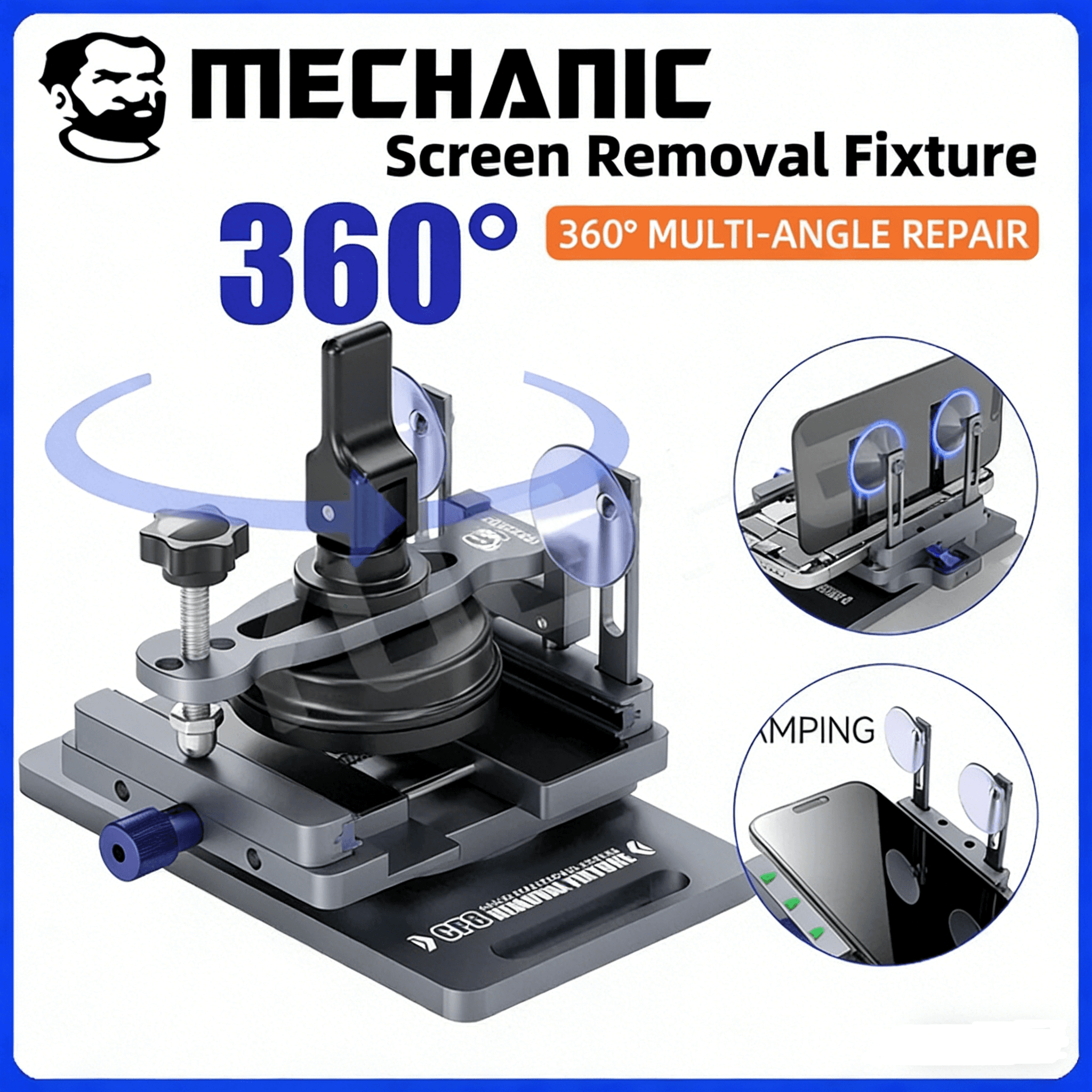 MECHANIC CP8 360Β° Rotating Screen Removal Fixture Anti-Static Heat Resistant for Phone pad screen Repair Tool