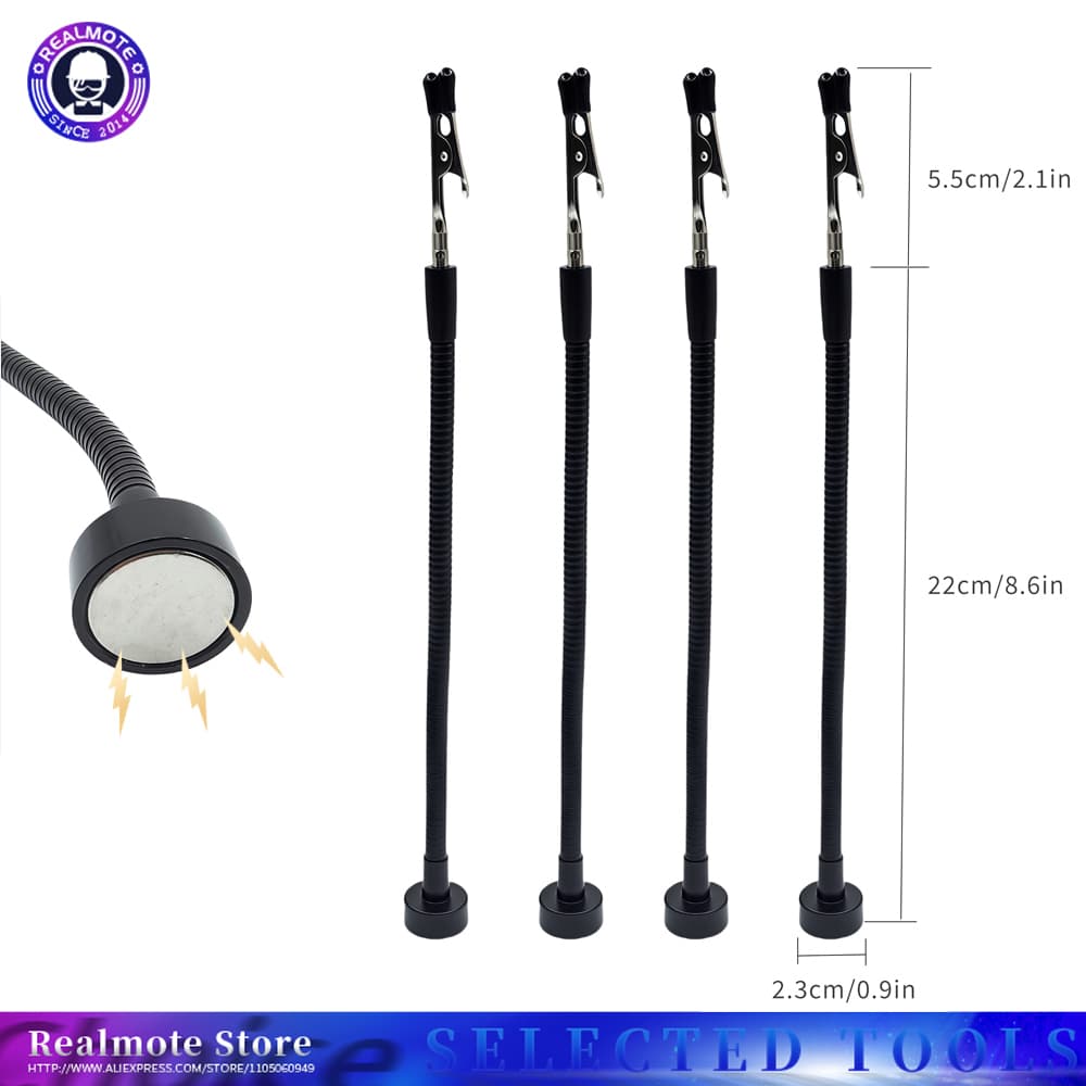 Soldering Third Hand with Strong Magnetic Base Flexible Arms PCB Holder for Electronics Repair Alligator Clip Welding Tool Super