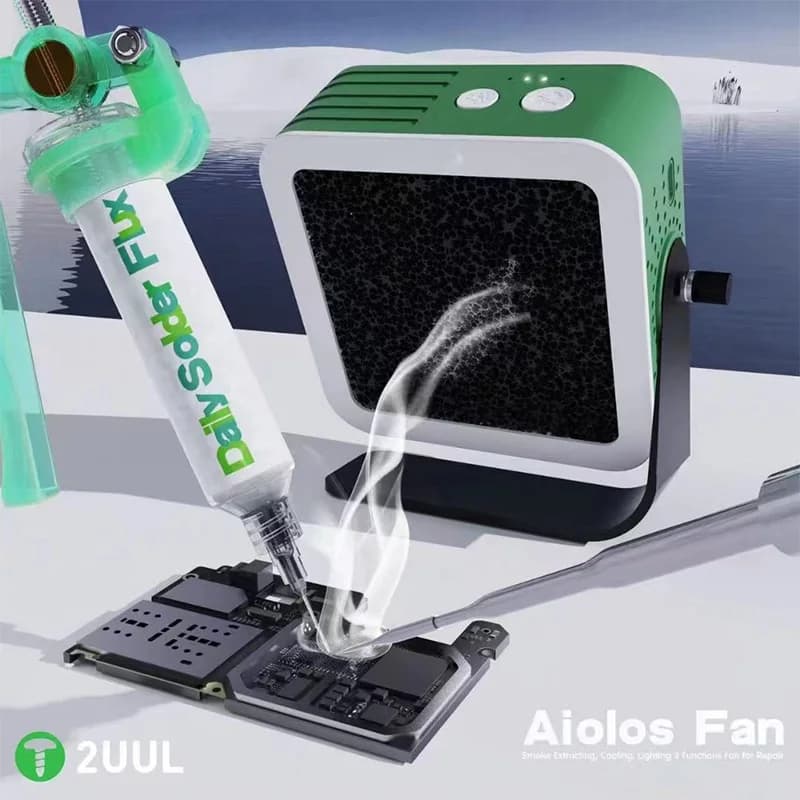 מאוורר לחילוץ עשן 2UUL Aiolos עם פונקציית תאורה לתחזוקת טלפון נייד תיקון ריתוך לוח אם מאוורר קירור